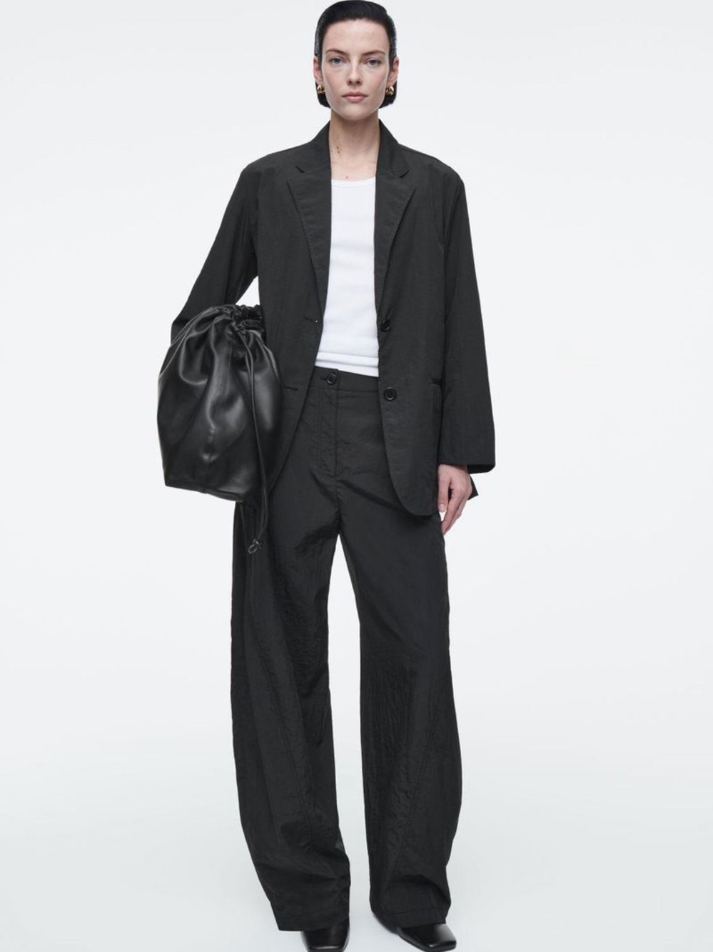 COS - Nylon Barrel Leg Trouser - Size 10